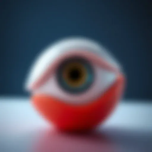 An ordinary object that resembles an eye, highlighting visual perception, with a focus on shapes and colors that imitate an eye