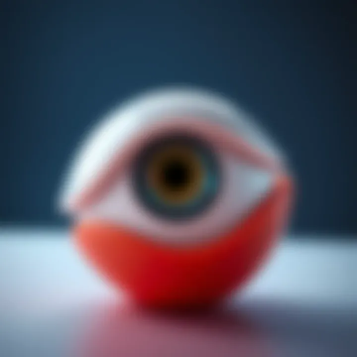 Illustration of an eye-like object An ordinary object that resembles an eye, highlighting visual perception, with a focus on shapes and colors that imitate an eye