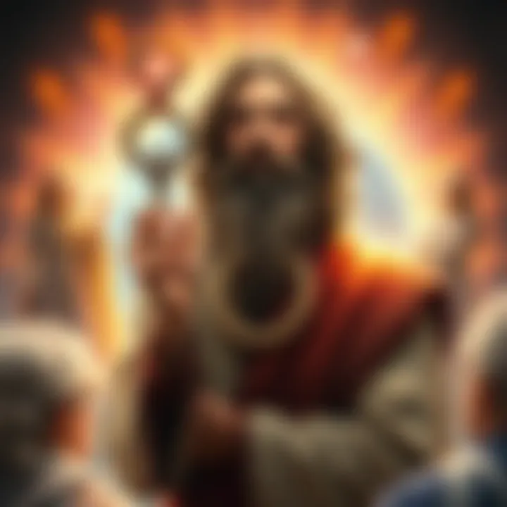 A thoughtful figure representing Ezekiel, surrounded by symbols of reincarnation and transgender identities, illustrating the link between biblical prophecy and modern science.