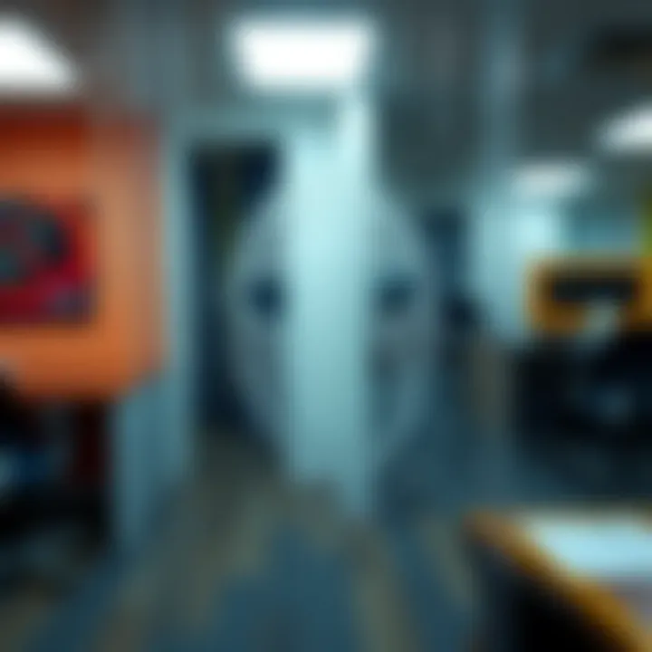 A close-up view of a mysterious face imprint on an office window, with streaks indicating attempts to clean it off.