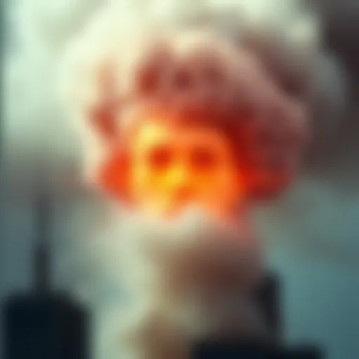 A photo showing a face-like shape appearing in the smoke from the World Trade Center after 9/11