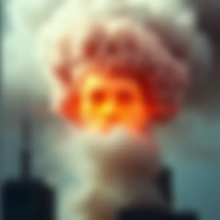 A photo showing a face-like shape appearing in the smoke from the World Trade Center after 9/11