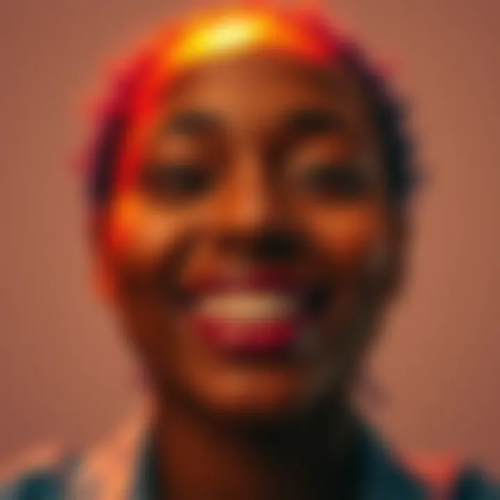 A person smiling brightly, showcasing their face with confidence, embodying self-love and acceptance.