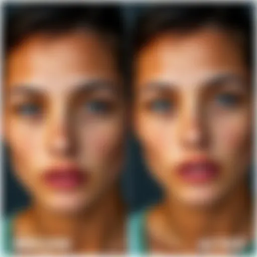 A side-by-side comparison of a person's face showing major changes over 18 months due to face dysmorphia treatment and subliminal messages