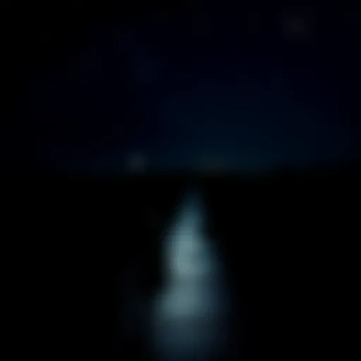 A faceless girl in a dark setting, walking alone under a starry sky, symbolizing connection and emotions in dreams.