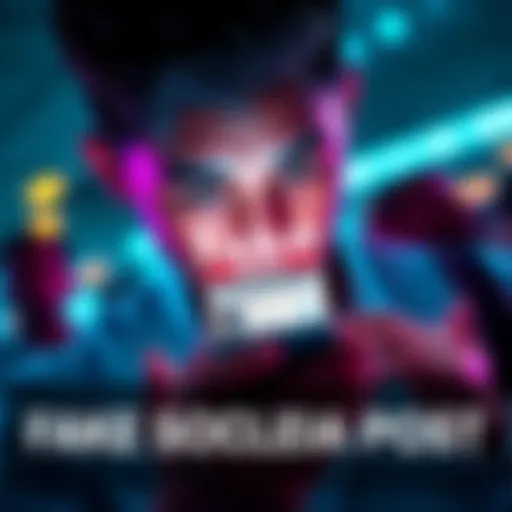 A person looking at a phone with a fake news post on the screen, looking confused and concerned.