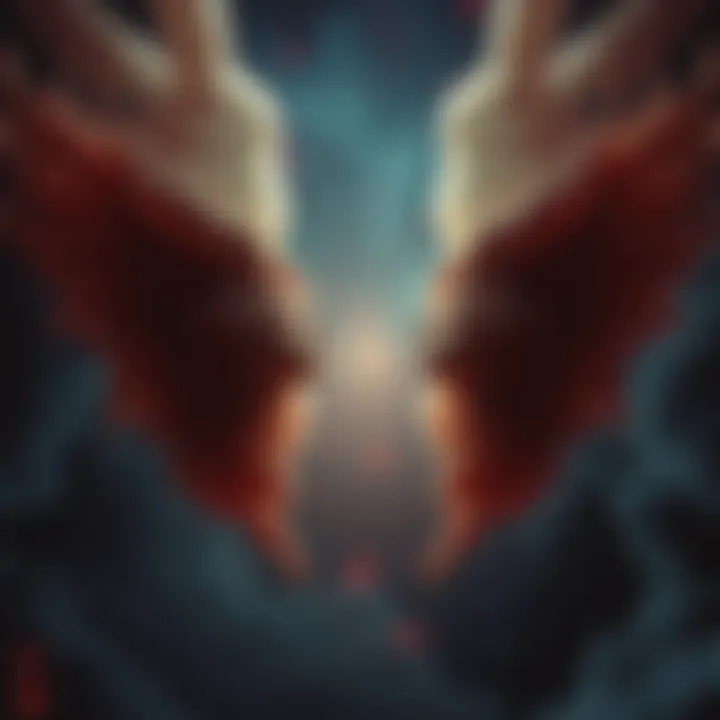 An artistic representation of fallen angels, symbolizing rebellion and free will, with a dark celestial background.