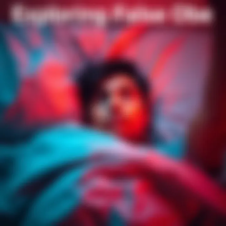 Person experiencing false OBE Individual lying in bed with a look of surprise and vibrations around them, representing a false out-of-body experience