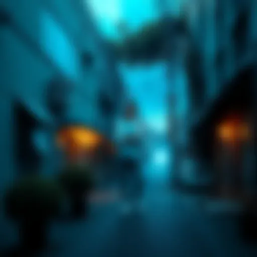 A person standing in a familiar neighborhood, looking confused as surroundings seem altered and distant.