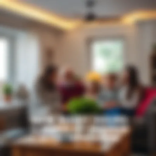 A family meeting at home discussing lodge activities and time management