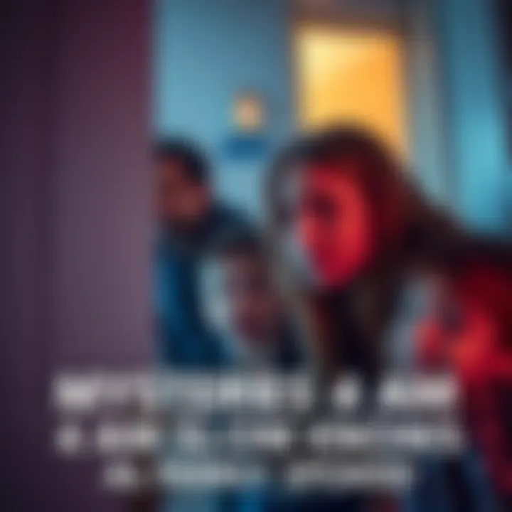 A family looks concerned and frightened as they hear loud knocks on their door at 4 AM.