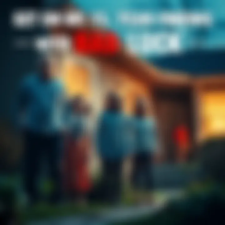 A worried family stands together outside their home, looking for solutions to their ongoing misfortune.