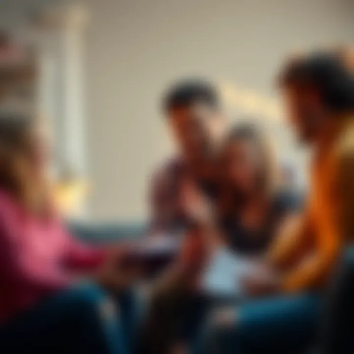 Family members discussing astrology A group of family members with diverse astrological signs engaged in a friendly discussion about their zodiac traits and how it affects their relationships.