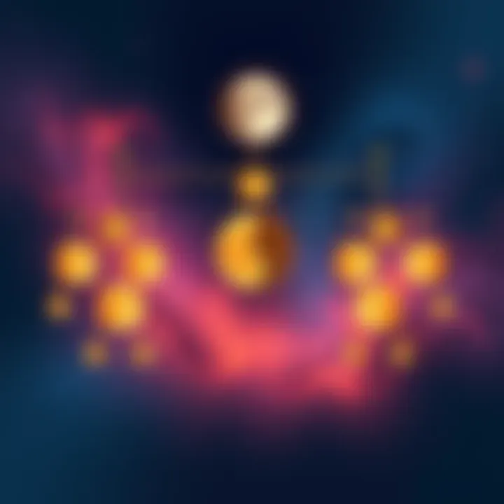 Illustration showing a family tree with connections between half-siblings and a moon symbol, representing 3rd house moons in astrology.