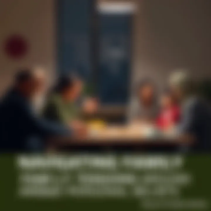 A multi-religious family engaged in dialogue about personal beliefs, emphasizing respect and understanding