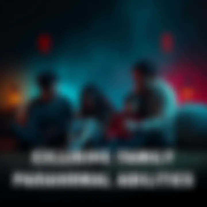 Family Sharing Paranormal Stories A family sitting together, sharing their experiences of seeing ghosts and paranormal activities, with a spooky background.