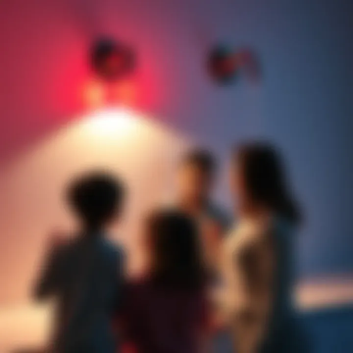 A family stands puzzled in front of a sink faucet that appears different from what they remember, sparking discussions about reality shifts.