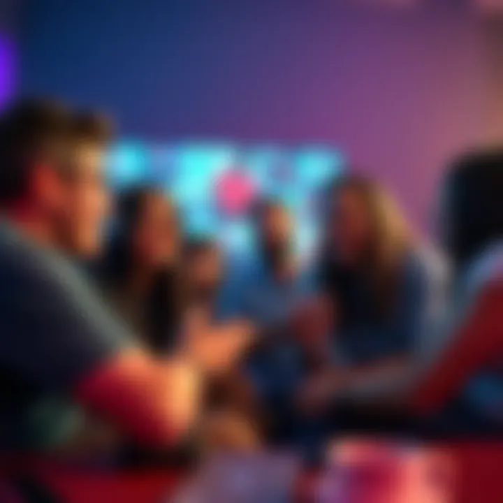 A group of fans engaged in a lively discussion about a TV show, sharing insights and clues regarding a specific episode.