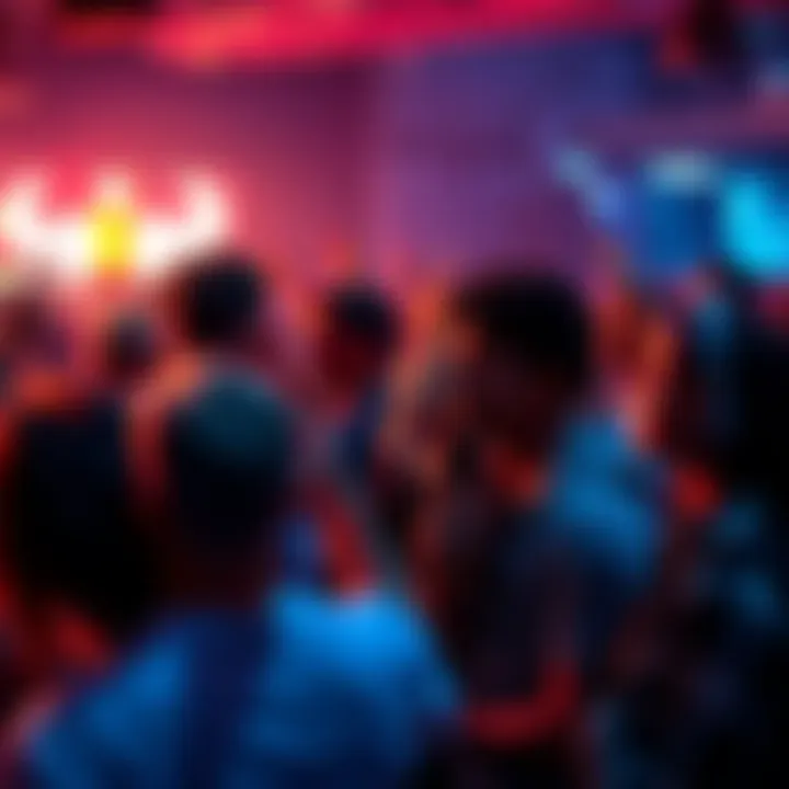 Fans sharing favorite adlibs A group of fans discussing their favorite adlibs from Rib+Encore songs, showcasing excitement and engagement.