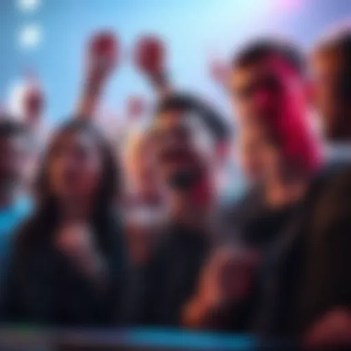 Group of music fans showing frustration and disappointment at a listening event due to beat change in a popular song