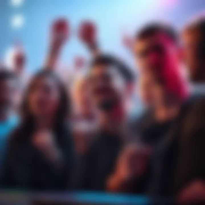Group of music fans showing frustration and disappointment at a listening event due to beat change in a popular song