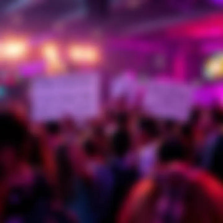 A group of fans holding signs expressing love and asking for space at an event.