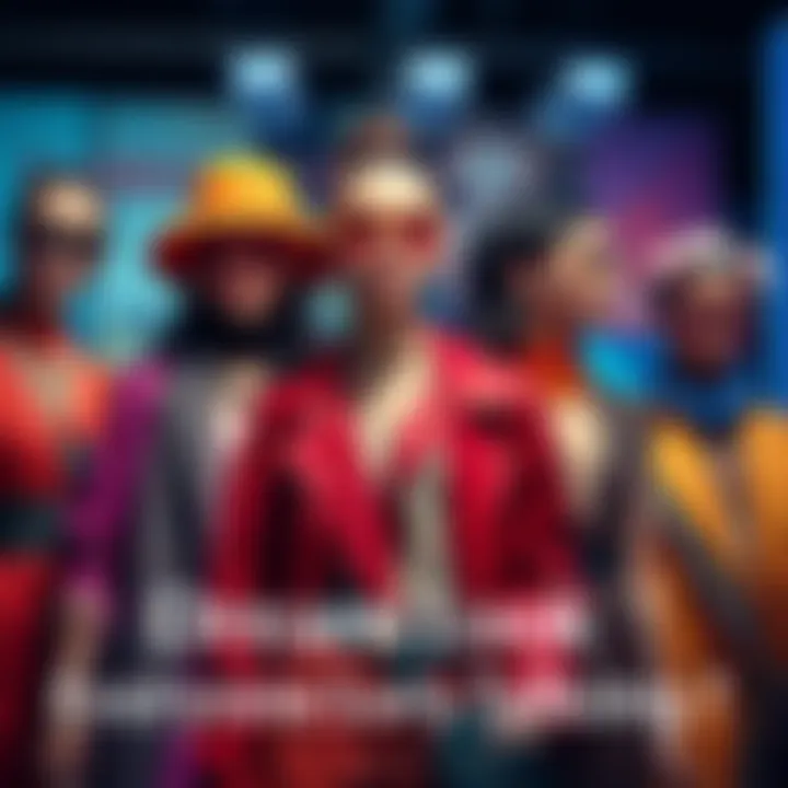 A collage of popular fashion styles showcasing vibrant colors, textures, and accessories that reflect current beauty trends.
