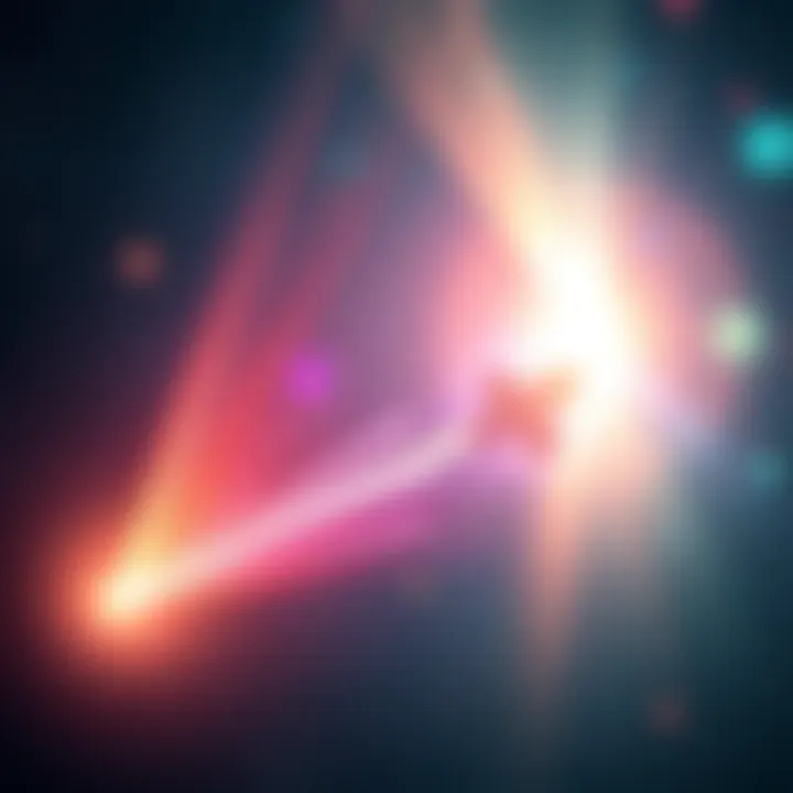 Illustration of colorful Fast Radio Bursts radiating from distant galaxies, suggesting possible alien communication signals.