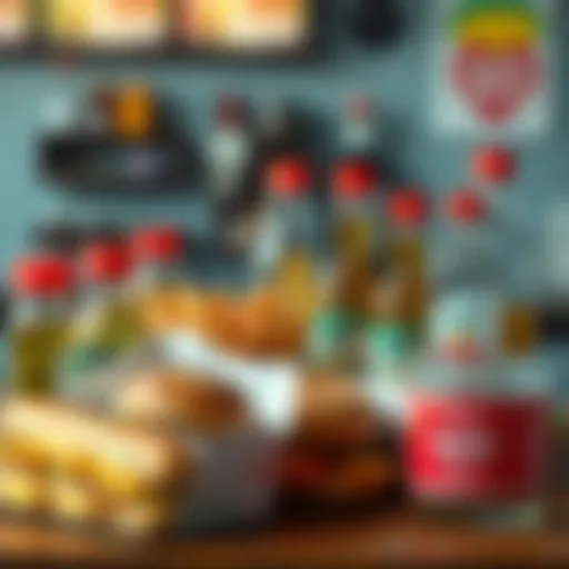 A variety of fast food items and seed oil bottles displayed on a table, highlighting concerns about health effects.
