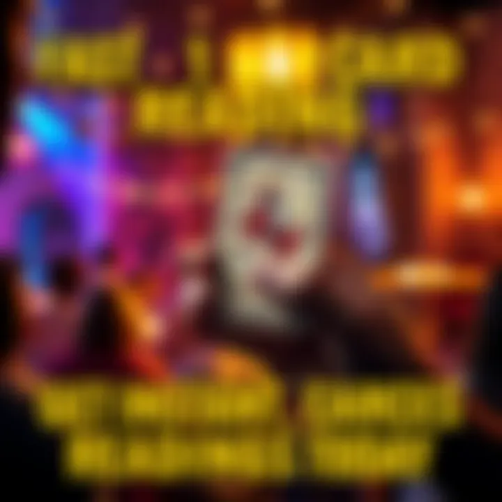 A person holding a tarot card while engaging with a community for quick insights and guidance.