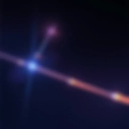 Multiple bright lights streaking across a dark sky, resembling fast-moving objects, possibly satellites or drones