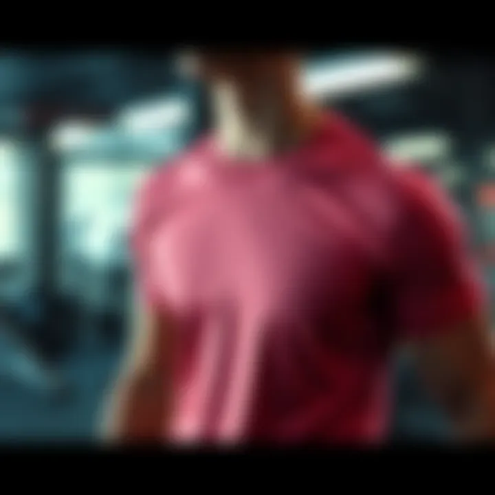 A person wearing a stylish and comfortable gym shirt during a workout