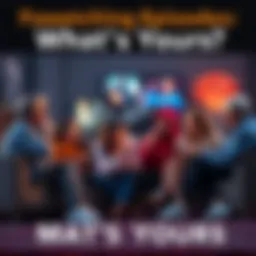 Group of people sharing their favorite TV episodes while sitting together with snacks