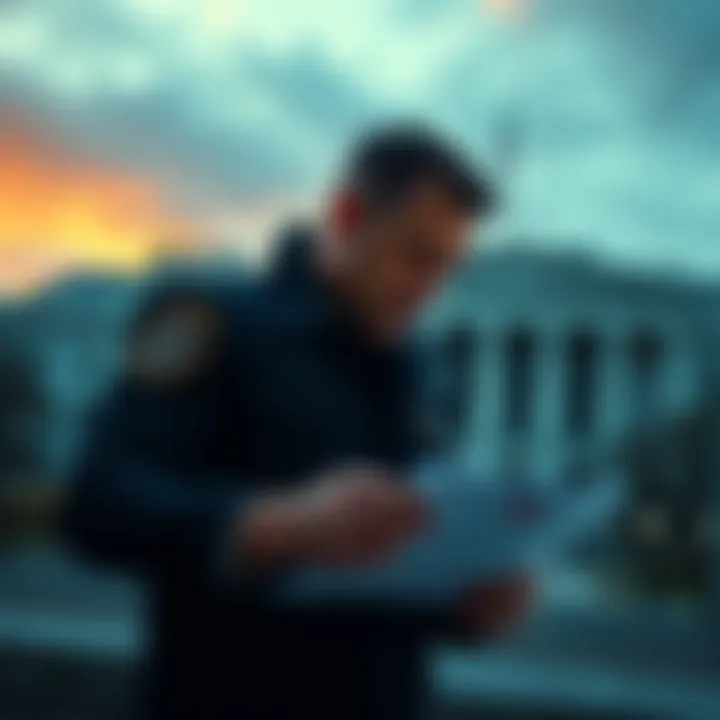 FBI agent examining documents related to an Israeli spy in the Pentagon, with a backdrop of the Pentagon building, highlighting national security concerns.