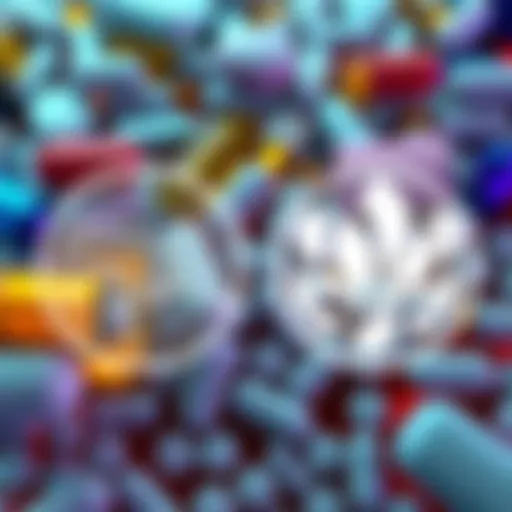 Illustration showing the logos of the FDA and CDC with a background of pharmaceutical bottles, symbolizing their relationship with the drug industry