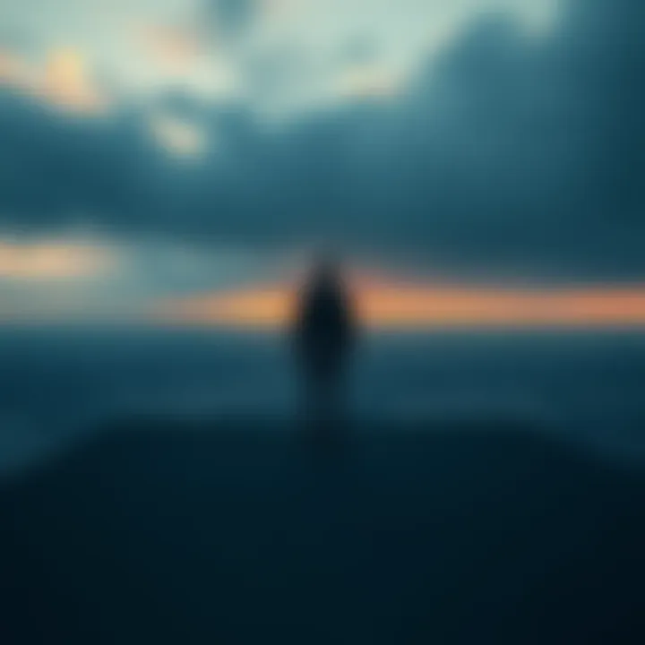 Fear of Nothing After Death A person standing alone, looking at a vast, empty horizon symbolizing the unknown after death.