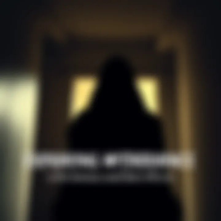 A person looks scared while facing a dark shadowy figure in a dimly lit room, depicting a negative encounter with a demon