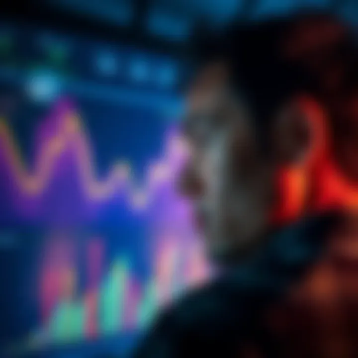 Feedback on Chart A person looking at a colorful chart with expressions of curiosity and contemplation, inviting discussion about its meaning.