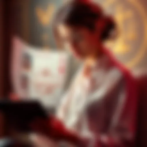 A woman analyzing astrological charts that focus on Mars in Libra or Taurus, reflecting on her relationships and spouse compatibility.