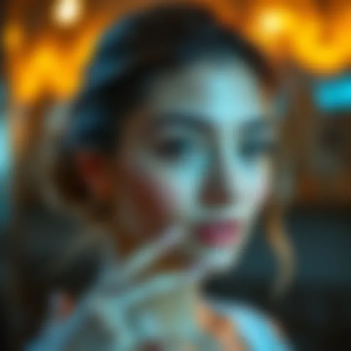 Woman with Feminine Facial Features A woman with delicate, feminine facial features, showcasing a narrow face and soft features, looking confidently towards the camera.