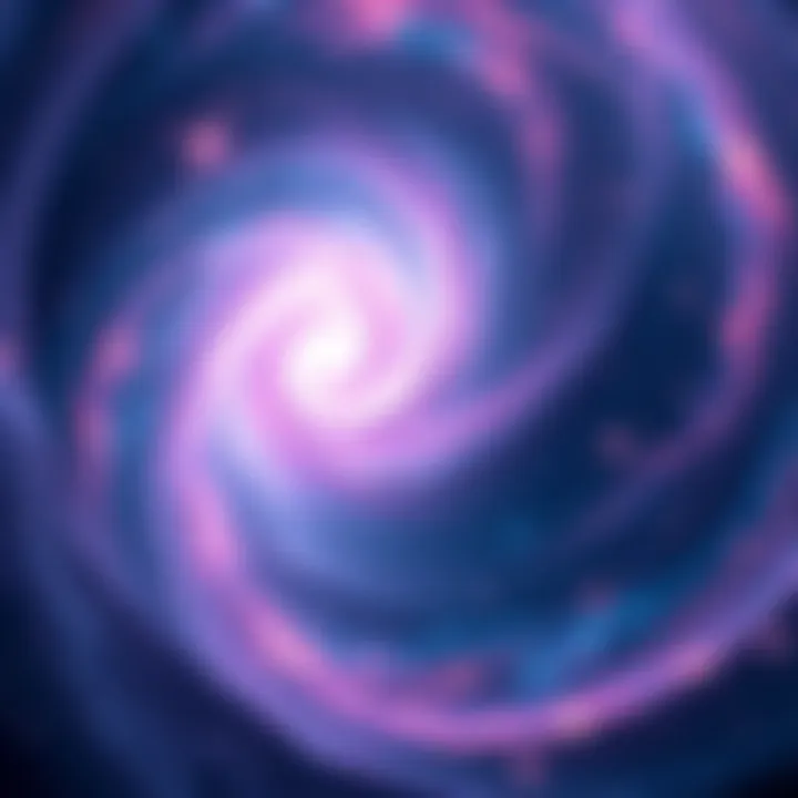 Feminine Energy in the Universe A cosmic scene with swirling galaxies and bright stars, representing feminine energy and its connection to the universe and consciousness.