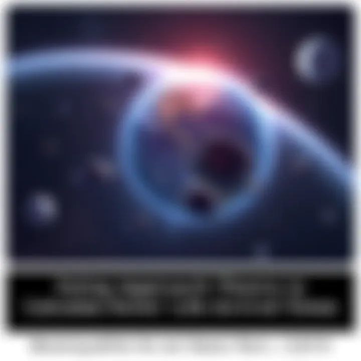 Illustration of Fermi life forms approaching Earth in a cosmic setting with stars and planets in the background.