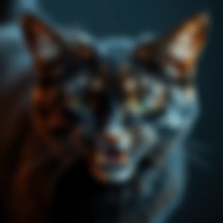 A dark-furred wild cat with an intense expression, showcasing its aggressive nature