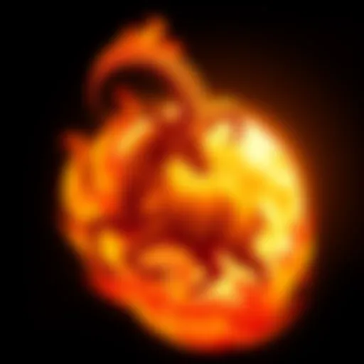 Fiery Capricorn with Aries Moon A vibrant illustration of a Capricorn symbol with flames and Aries ram, representing the fiery traits of this zodiac combination.