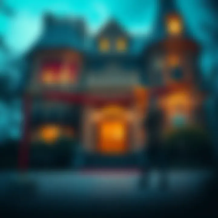 A strange figure appears behind a velvet rope at the Winchester Mystery House, with a tour guide in black boots nearby, raising questions about its identity.