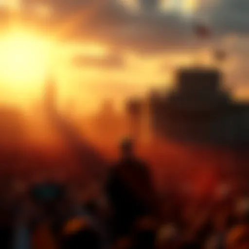 A movie poster featuring a silhouette of a man standing in front of a large crowd, with the skyline of a city in the background, suggesting political undertones.