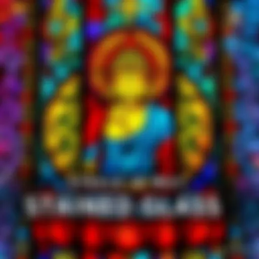 A vibrant stained glass piece showcasing a Meditating Buddha with intricate designs and bright colors