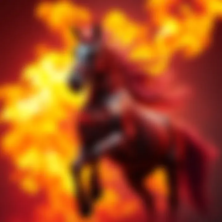 A vibrant depiction of a horse surrounded by flames, symbolizing the Year of the Fire Horse starting on February 17th.