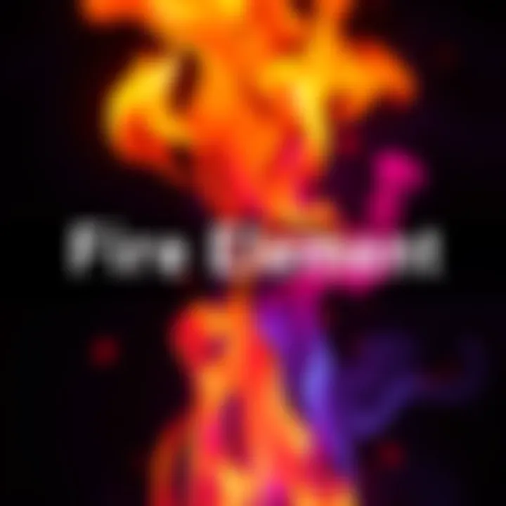 Fire Element Symbol A bright flame with vibrant colors representing different fire elements, showcasing creativity and passion.