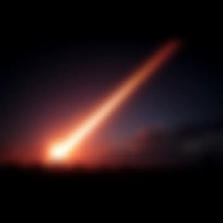 A bright fireball streaks across a night sky, sparking curiosity and concern among observers below.